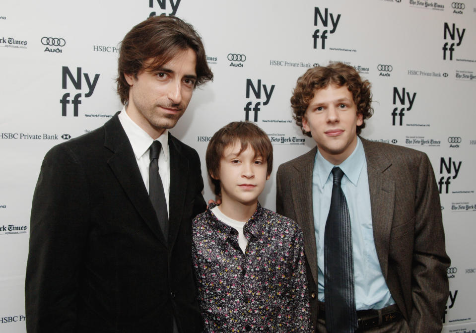 Owen Kline with Noah Baumbach and Jesse Eisenberg at the NYFF premiere of “The Squid and the Whale” - Credit: WireImage