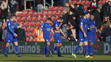 Football Soccer Britain - Southampton v Leicester City - Premier League - St Mary's Stadium - 22/1/17 Leicester City players walk off dejected after the game Action Images via Reuters / Paul Childs Livepic