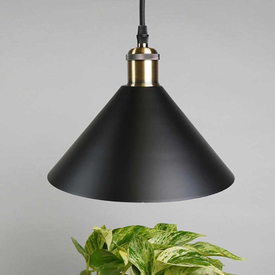 This image provided by Soltech shows a Vita Grow Pendant houseplant grow light, which emits full-spectrum lighting that mimicks natural sunlight. (Soltech via AP)