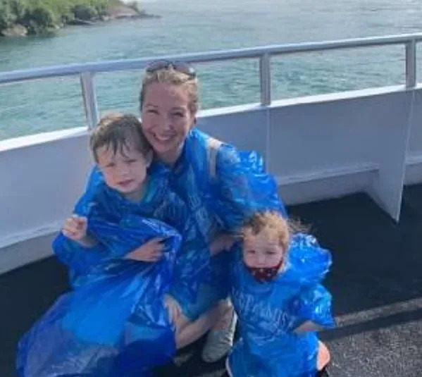 The author with her kids at Niagara Falls in 2021. (Photo: Courtesy of Elizabeth King)