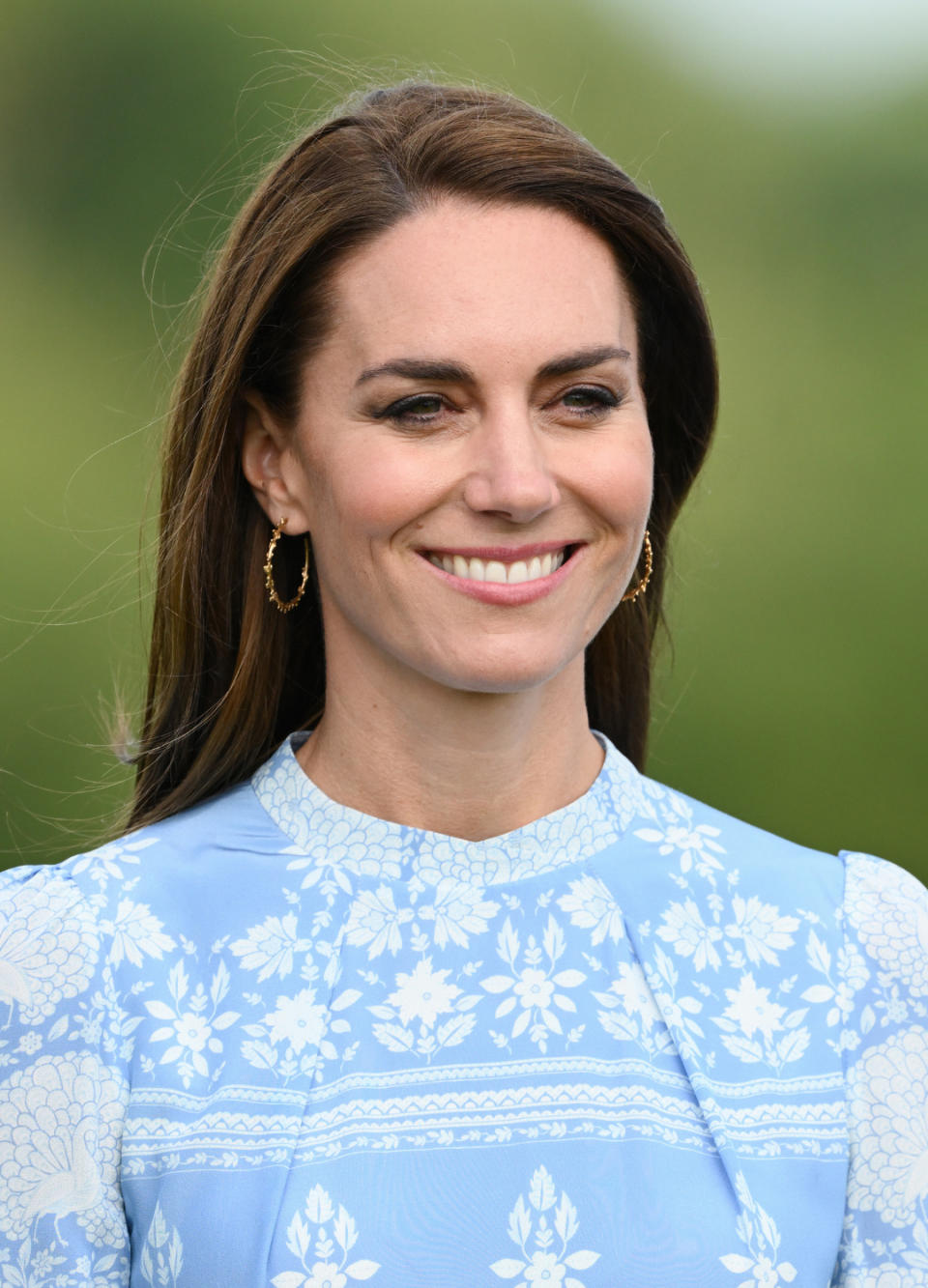 Catherine, Princess of Wales attends the Out-Sourcing Inc. Royal Charity Polo Cup 2023 at Guards Polo Club on July 06, 2023 in Egham, England