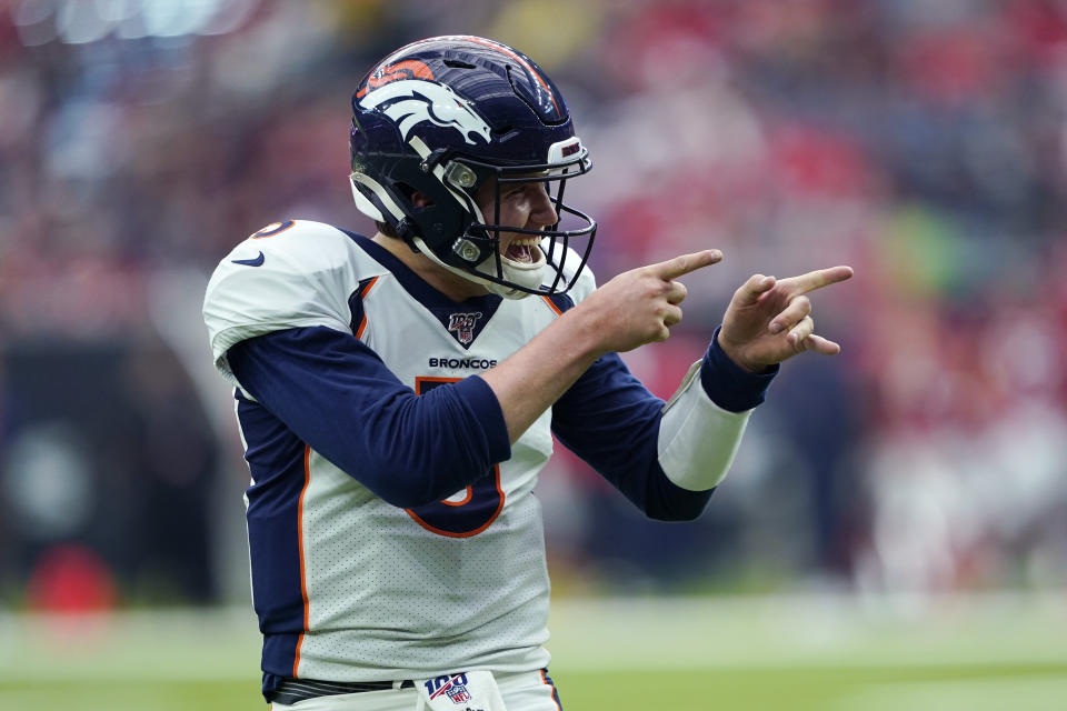 Denver Broncos quarterback Drew Lock had a huge game against the Texans. (AP Photo/David J. Phillip)