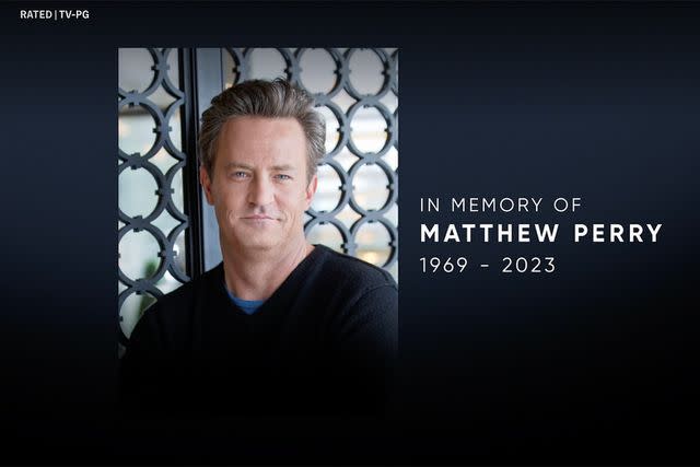 <p>Max</p> Matthew Perry's tribute on Max.