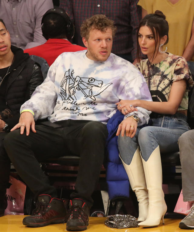 Adele Sits Courtside at LA Lakers Game in Leather Pants & Brown