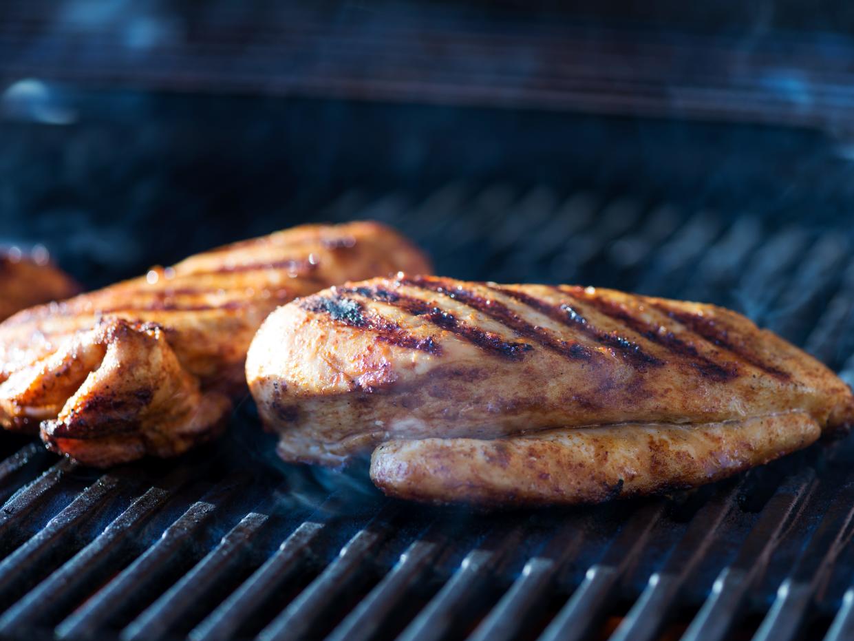 Chicken breast on grill