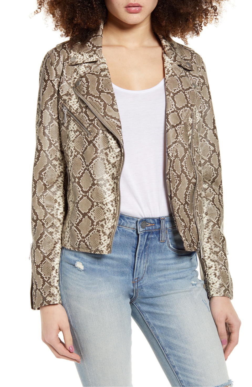 VIGOSS snake print faux leather jacket (Photo via Nordstrom)