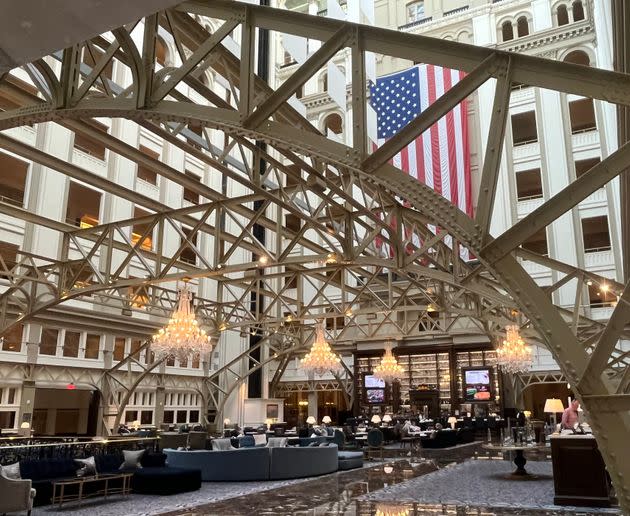 Once the center for lobbyists seeking favor from the Trump administration, the Trump International Hotel, blocks from the White House, has often been nearly empty since Trump's presidency ended. (Photo: S.V. Date/HuffPost)