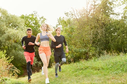 <span class="caption">Endurance isn't the only type of fitness linked to genetics.</span> <span class="attribution"><a class="link " href="https://www.shutterstock.com/image-photo/young-people-crosscountry-skiing-nature-endurance-1959056890" rel="nofollow noopener" target="_blank" data-ylk="slk:Robert Kneschke/ Shutterstock;elm:context_link;itc:0;sec:content-canvas">Robert Kneschke/ Shutterstock</a></span>