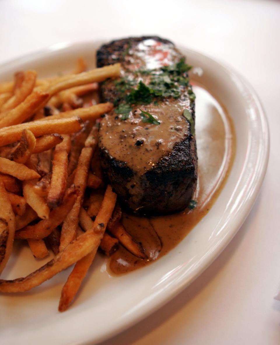 The Le Steak Au Poivre at Le Bouchon on Main Street in Cold Spring.