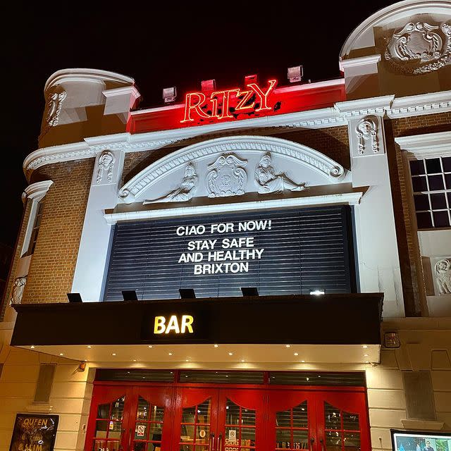 <p>Head down to Brixton today and you won’t be able to miss The Ritzy. A Picturehouse site showing the latest films, The Ritzy is also a great place to socialise with friends around the clock, whether you want to grab a coffee and salad at lunchtime in the bar or a cocktail and beer at night. </p><p>It’s a well-known venue in Brixton thanks to its large red lettering outside its doors and witty messages on the board outside.</p><p>Address: 26 Brixton Road Brixton, Coldharbour Ln, London SW2 1JG</p><p>Click <a href="https://www.picturehouses.com/cinema/the-ritzy" rel="nofollow noopener" target="_blank" data-ylk="slk:here;elm:context_link;itc:0;sec:content-canvas" class="link ">here</a> for more information. <br></p><p><a href="https://www.instagram.com/p/B92plDnHq5P/?utm_source=ig_web_copy_link" rel="nofollow noopener" target="_blank" data-ylk="slk:See the original post on Instagram;elm:context_link;itc:0;sec:content-canvas" class="link ">See the original post on Instagram</a></p>