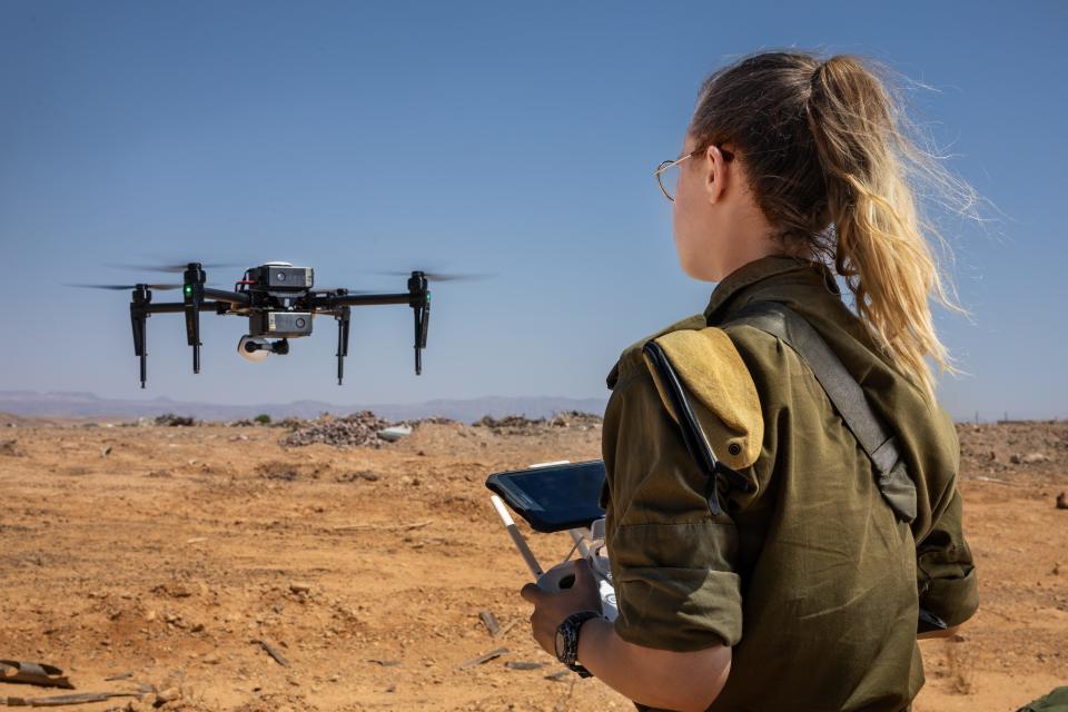 Drone Pilot Maya O'Daly on July 30, 2019, at an army base in the South of Israel.
