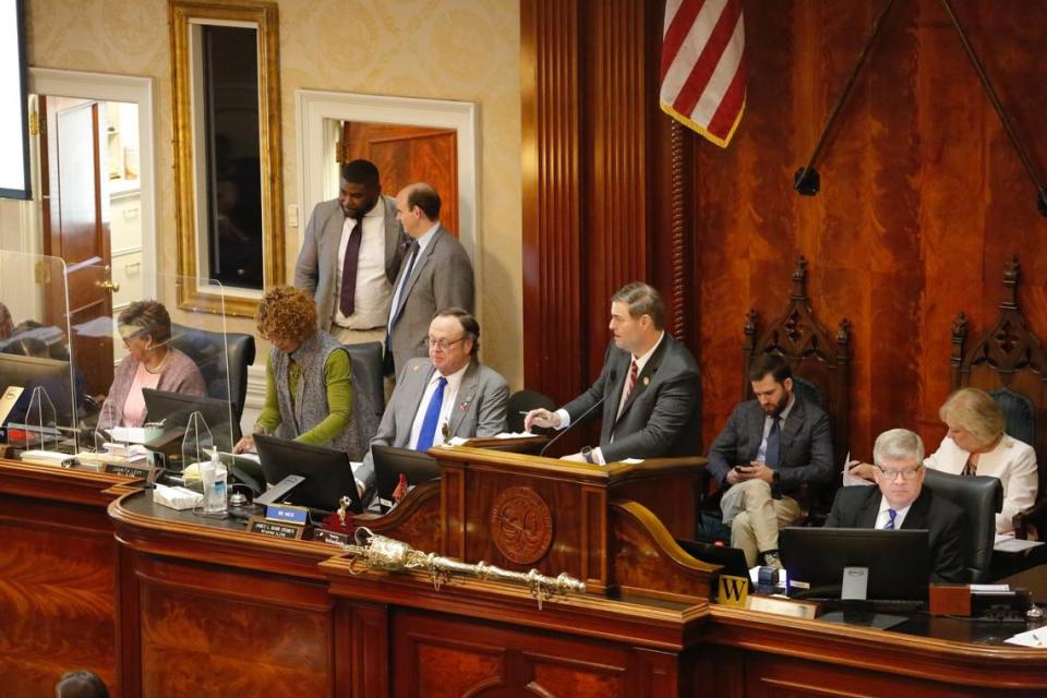 House Speaker Murrell Smith presides over the State House of Representatives during the budget debate on Tuesday, March 12, 2024.