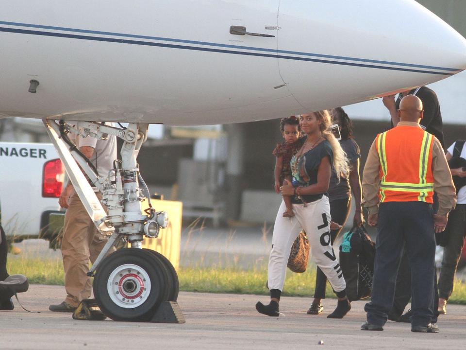 Blue Ivy and Beyoncé in Puerto Rico in 2013.