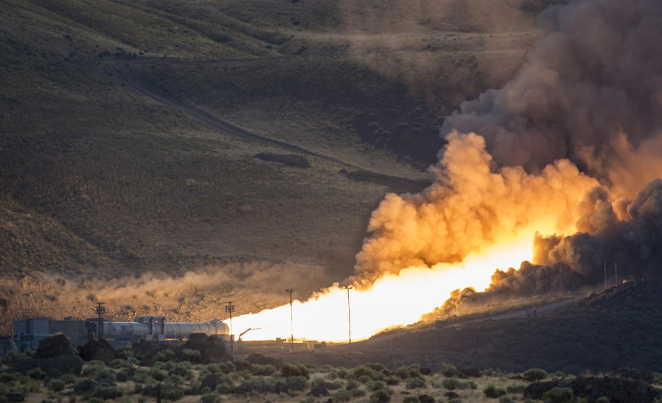 Space Launch System rocket booster test in Utah