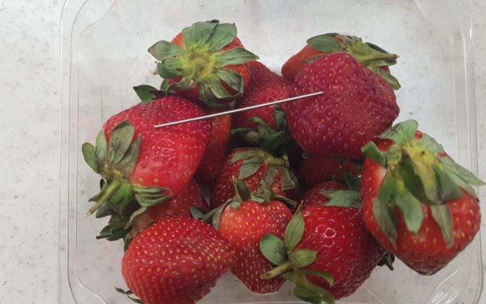 A contaminated strawberry punnet. Source: AAP (File pic)
