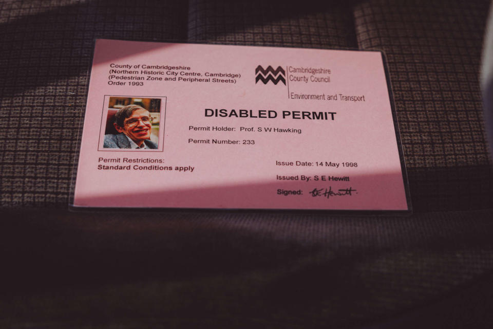 Stephen Hawking’s disabled parking permit can be found in the VW’s glovebox (Silverstone Auctions)