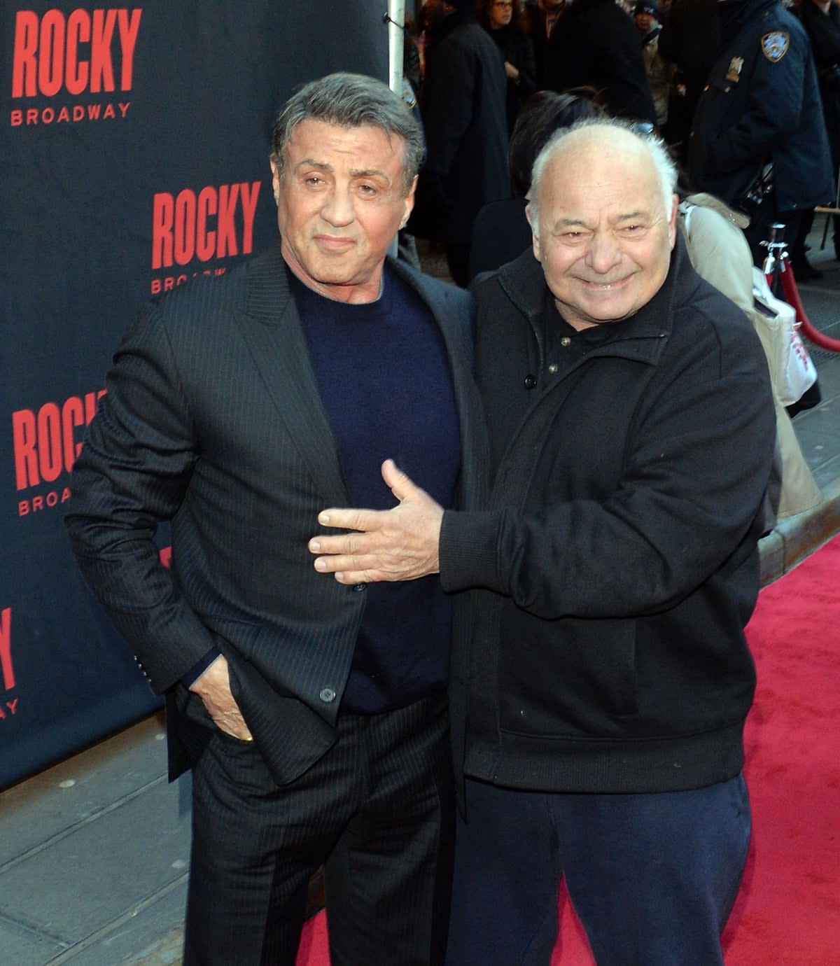 Sylvester Stallone pictured with Burt Young in 2014 (Getty)