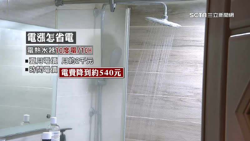 以電熱水器為例，若改採時間電價，1個月只要540元。