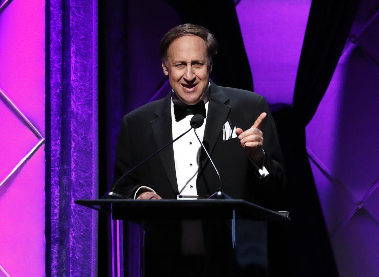 2019 American Cinematheque Award - Presentation - Beverly Hills, California, U.S., November 8, 2019 - President/CEO, AMC Entertainment Holdings, Inc. and AMC Entertainment Inc., Adam Aron, accepts the 5th annual Sid Grauman Award on behalf of AMC Theaters. REUTERS/Mario Anzuoni