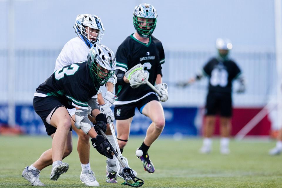 Green Canyon plays Sky View during the 4A boys lacrosse championships at Zions Bank Stadium in Herriman on May 26, 2023. | Ryan Sun, Deseret News