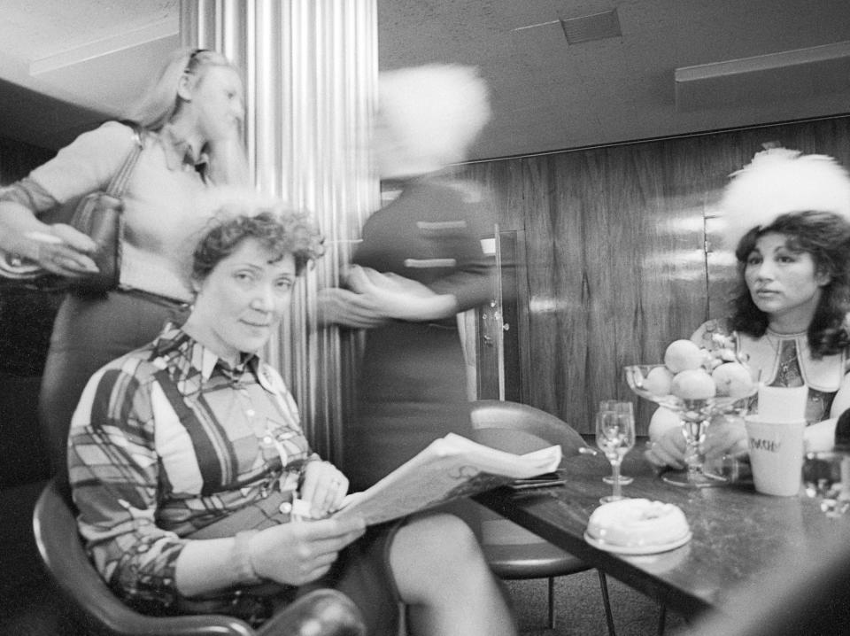 Women drinking at a bar in Moscow in 1974.