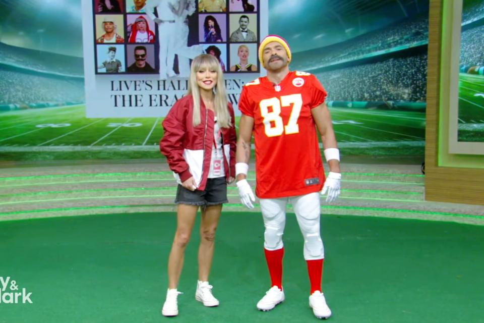 Kelly Ripa and Mark Consuelos Halloween Taylor Swift and Travis Kelce