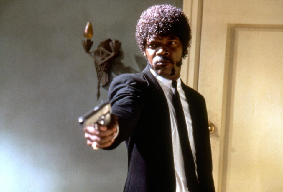 Samuel L. Jackson pointing his gun