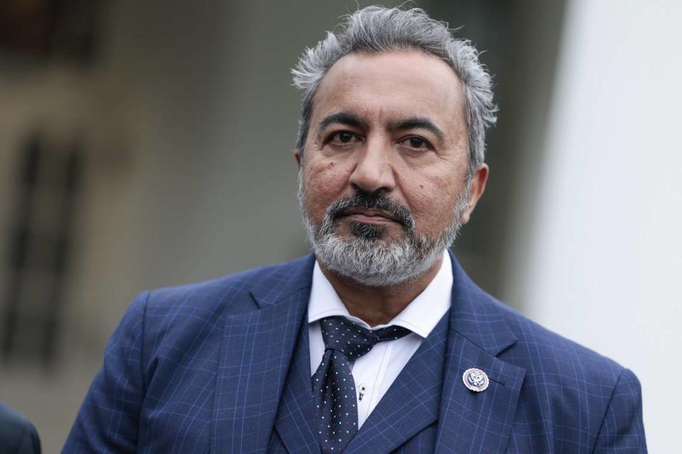 Rep. Ami Bera, D-California, attends a news conference outside of the West Wing of the White House in 2022.