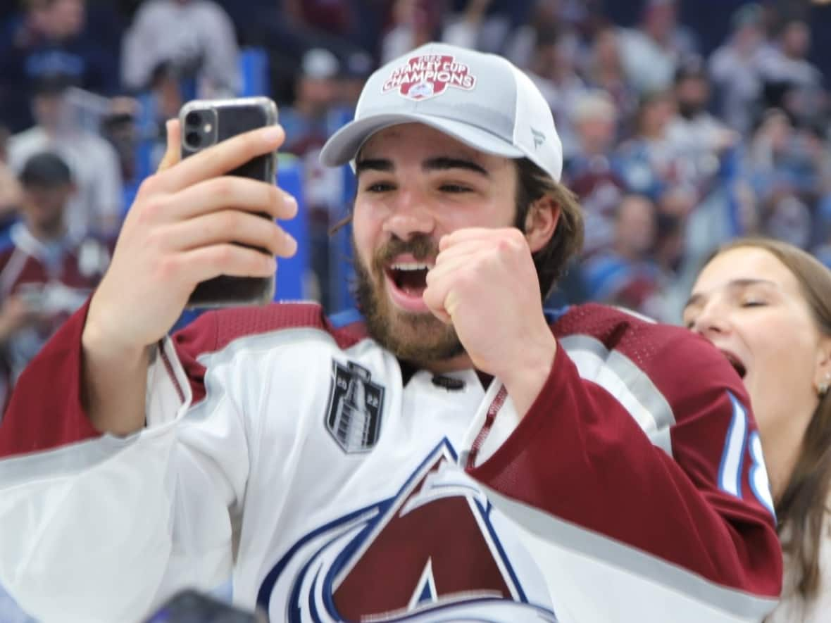 Alex Newhook is the third Newfoundland hockey player ever to win the Stanley Cup. (Colorado Avalanche/Twitter - image credit)