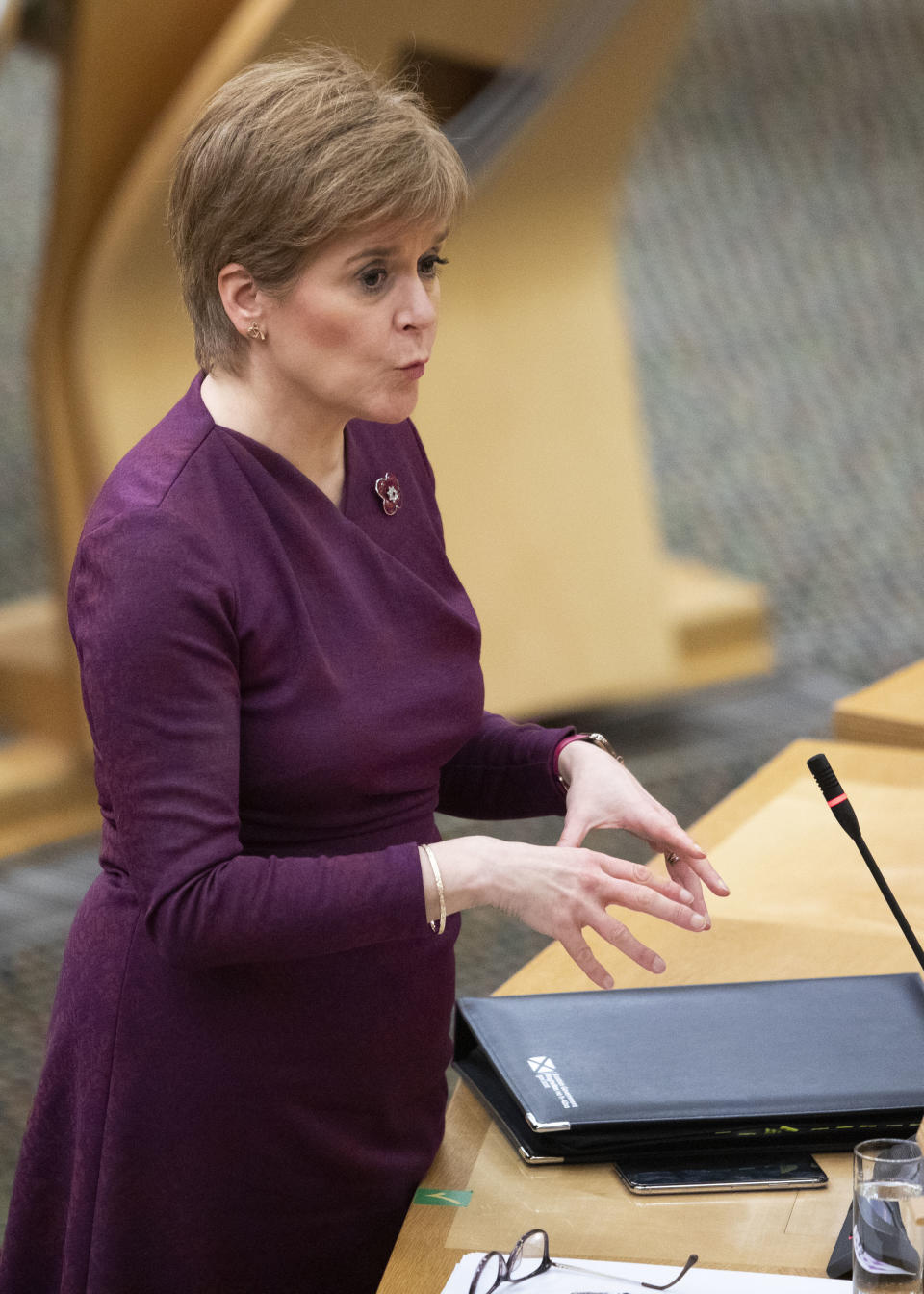 Nicola Sturgeon said the decision to keep Lanarkshire out of Level 4 was ‘borderline’ (Jane Barlow/PA)