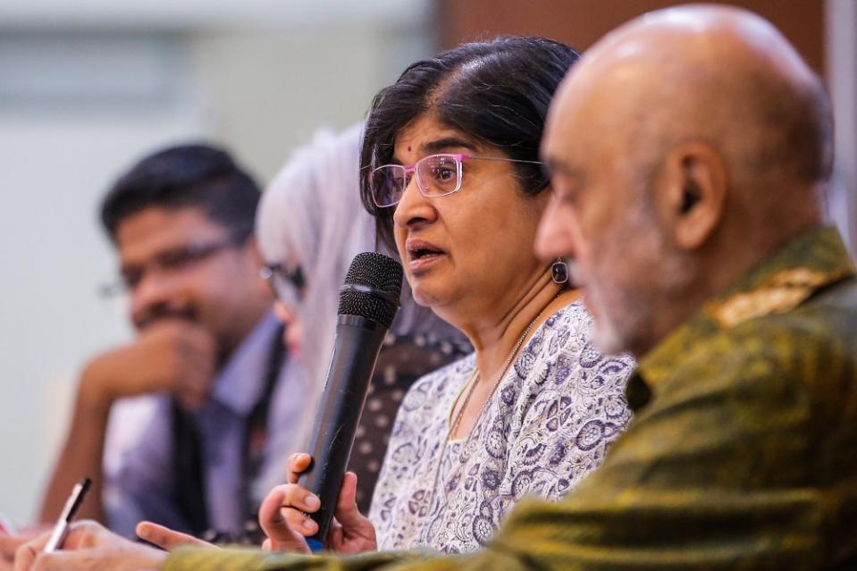 Former Bersih 2.0 chairman Datuk Ambiga Sreenevasan speaks during a forum in Kuala Lumpur January 18, 2020. ― Picture by Hari Anggara