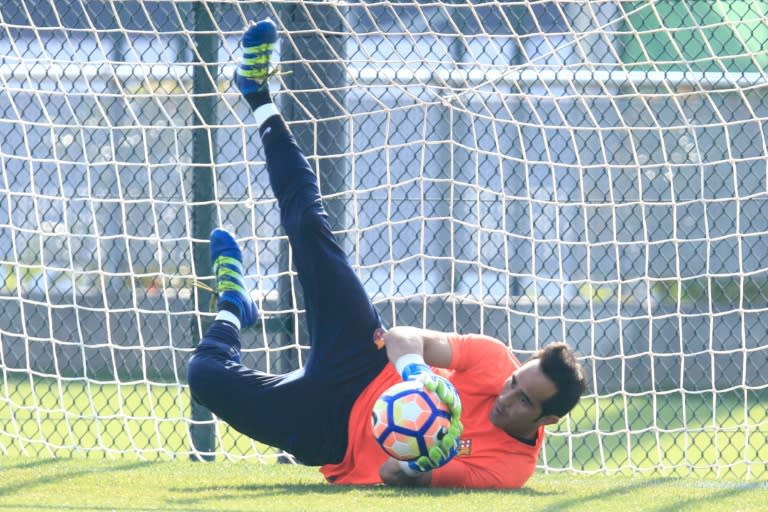 Claudio Bravo has completed the formalities over his reported £17 million move to Manchester City, but his lack of training with his new team means has not been considered for a starting place