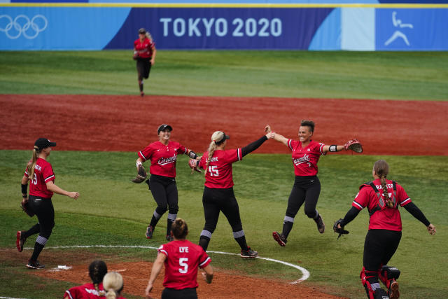 Brett Lawrie celebrates Canada's win in men's hockey at Olympics