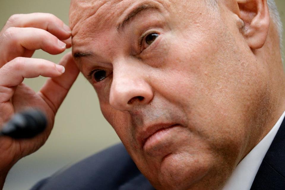 Postmaster General Louis DeJoy testifies before a House Oversight and Reform Committee hearing on the Postal Service on Capitol Hill, Monday, Aug. 24, 2020, in Washington. (Tom Brenner/Pool via AP) ORG XMIT: WX412