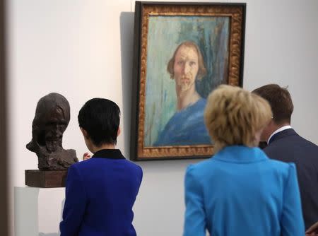 Japan's Princess Takamado visits museum in Saransk, Russia June 19, 2018. REUTERS/Artem Artamonov