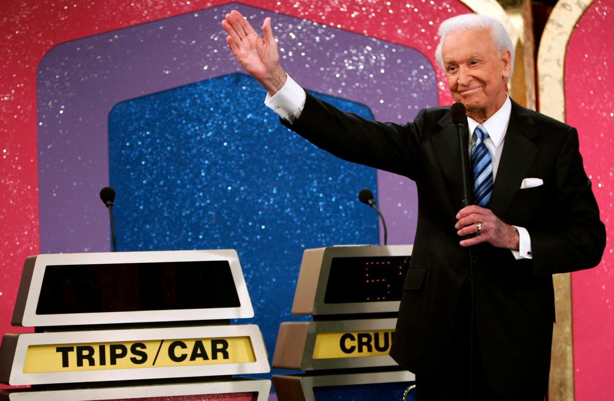 Legendary game show host Bob Barker, 83, waves goodbye as he tapes his final episode of "The Price Is Right," in Los Angeles on Wednesday, June 6, 2007. Barker signed off from 35 years on the game show and 50 years in daytime TV in the same low-key, genial fashion that made him one of daytime TV's biggest stars.