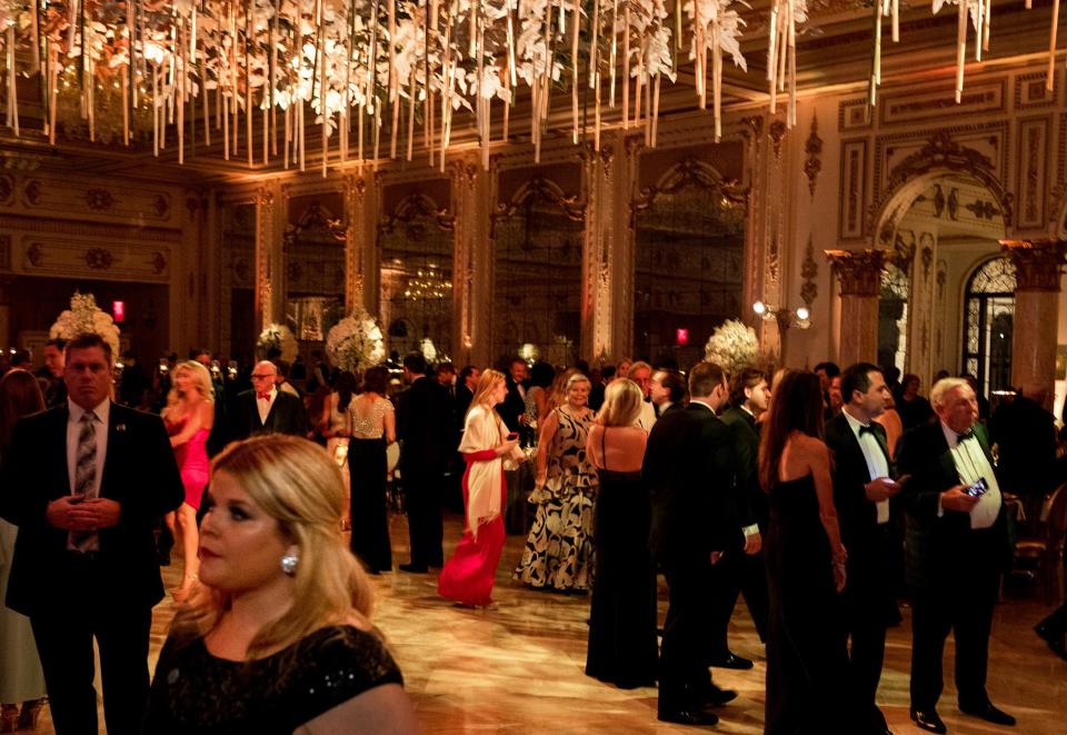 Revelers inside the ballroom of the New Year's Eva Gala Dec. 31, 2017, at Mar-a-Lago.