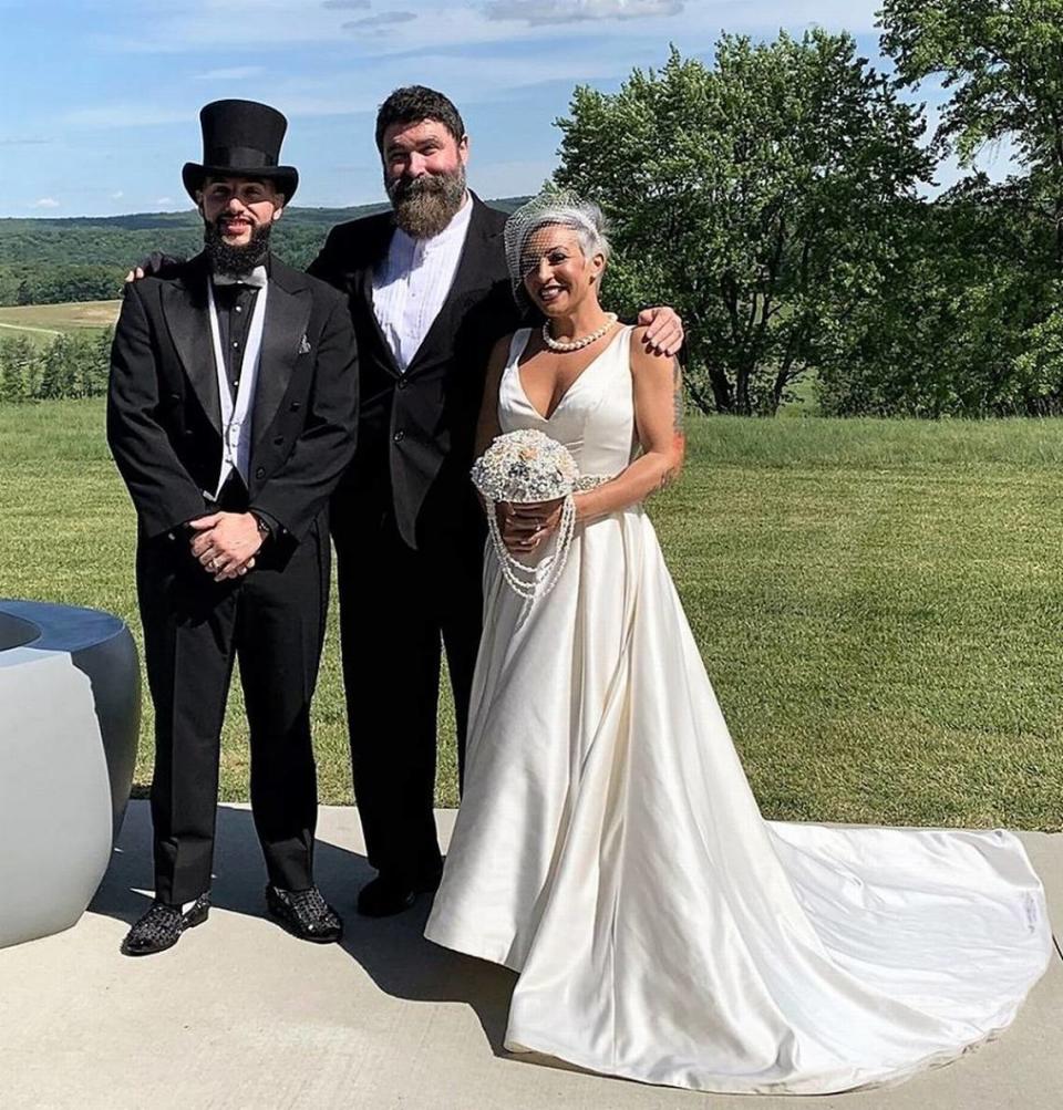 WWE Hall of Famer Mick Foley married indie wrestlers The Savage Gentleman Victor Benjamin and Lady Frost.