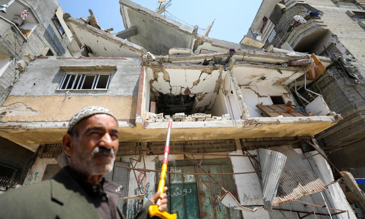 <span>Ali Oroq’s grandson Zein died from his injuries after he was hit by an aid package airdropped on Gaza.</span><span>Photograph: Dawoud Abu Alkas/Reuters</span>