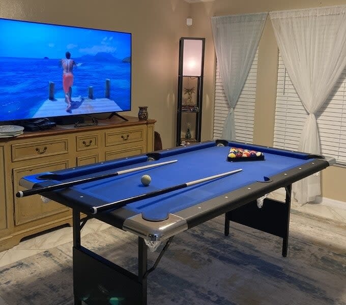 reviewer's photo of the pool table