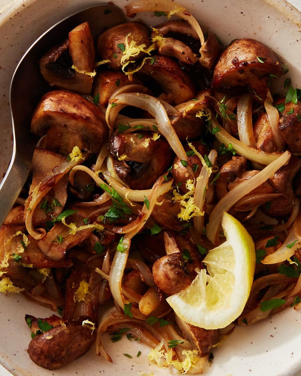 Air Fryer Mushrooms and Onions