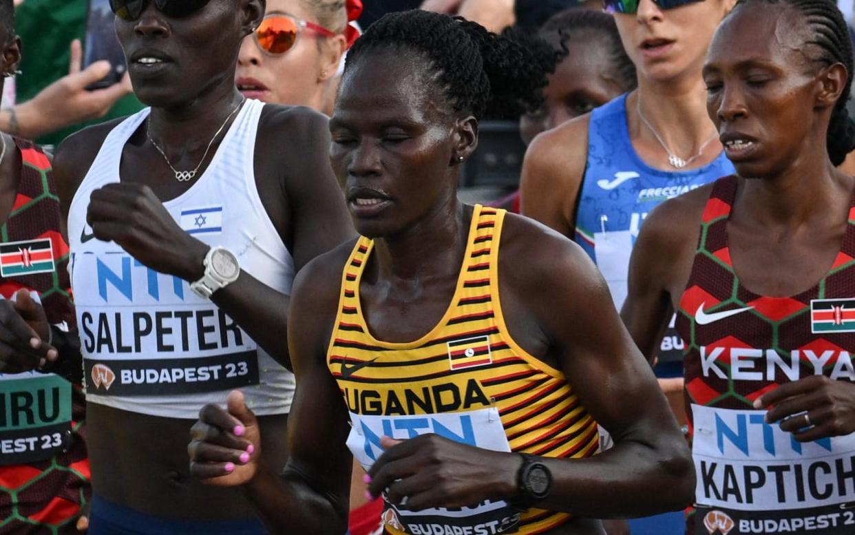 Rebecca Cheptegei during the World Athletics Championships in Budapest on August 26, 2023