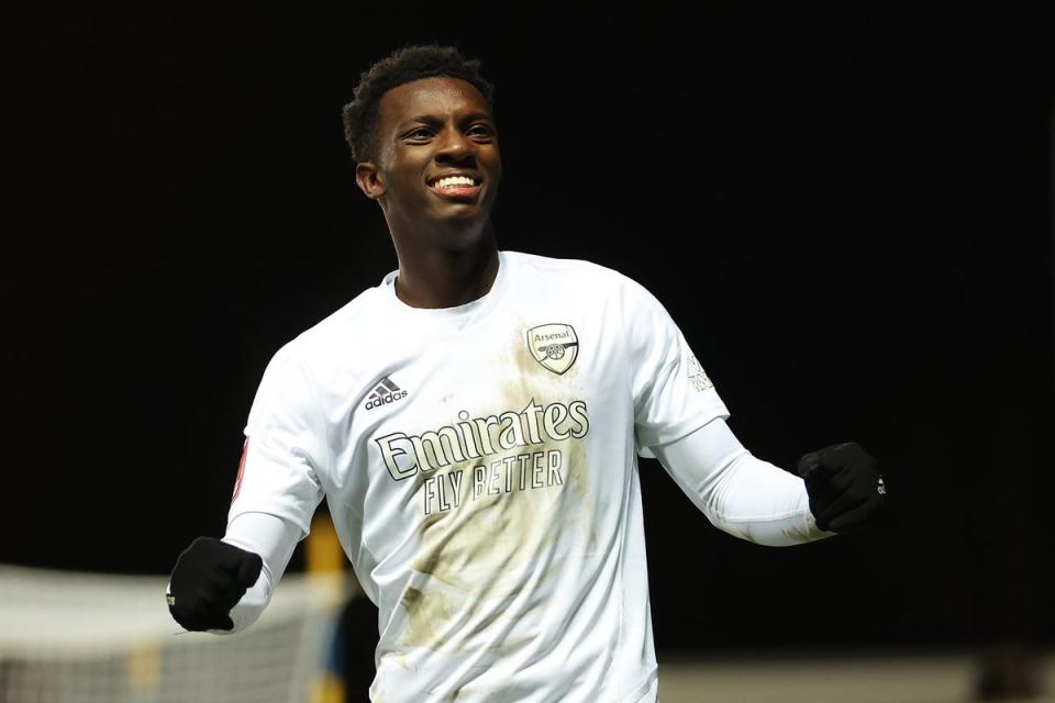 Eddie Nketiah could leave Arsenal this summer. (Getty Images)