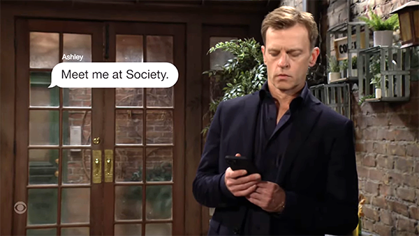 Ashley texted Tucker to meet her at Society.
