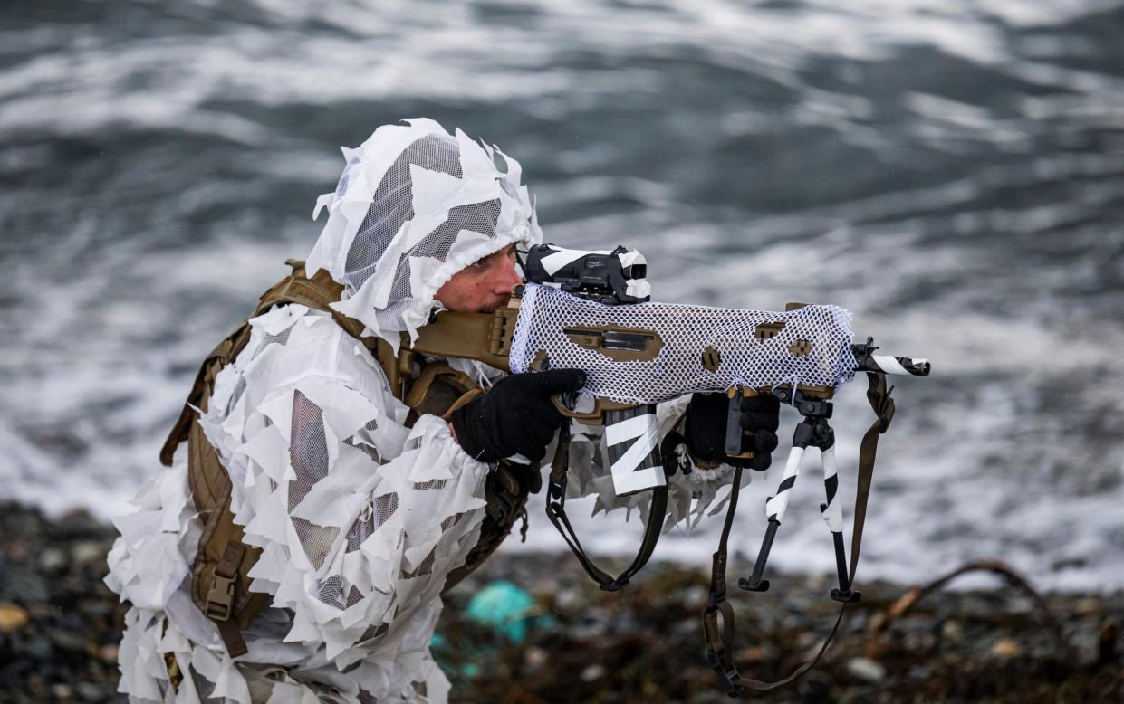 Norweigan marines were in action during  the amphibious assault demonstration