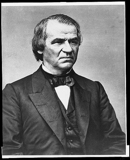 President Andrew Johnson is the last president to choose not to attend the inauguration of his successor.