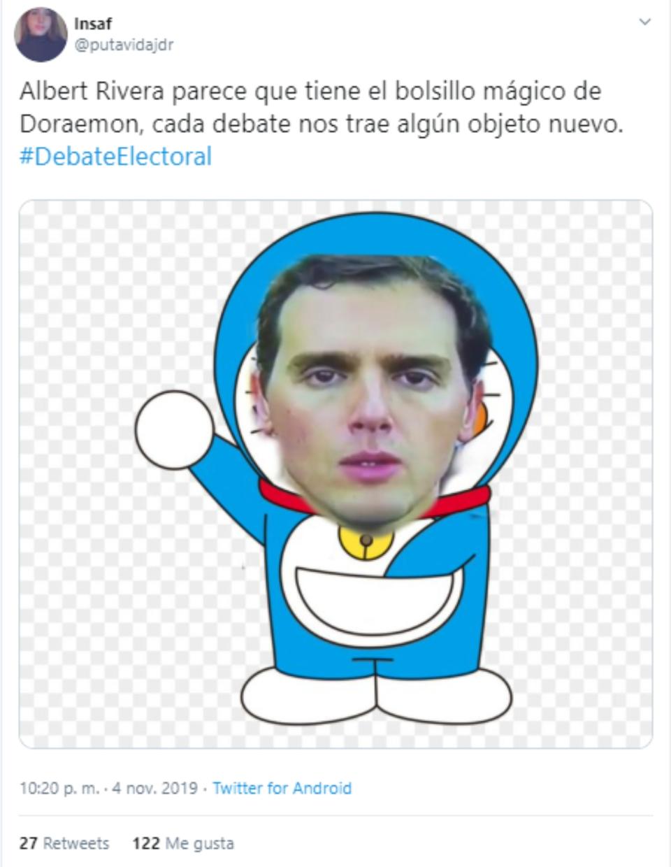 Doraemon, ‘trending topic’ durante el debate electoral gracias a Albert Rivera