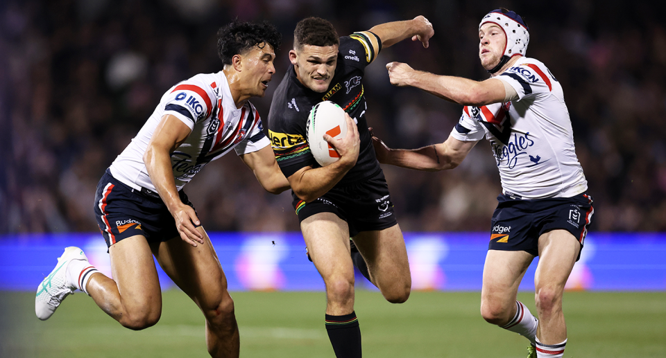 Penrith star Nathan Cleary put on a clinic against the Roosters in the first qualifying final. Pic: Getty