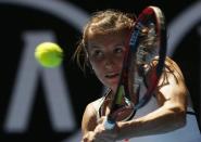 Tennis - Australian Open - Melbourne Park, Melbourne, Australia - 16/1/17 Germany's Annika Beck hits a shot during the Women's singles first round match against Australia's Ashleigh Barty. REUTERS/Issei Kato