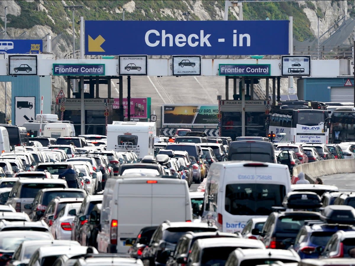 Traffic queues at Port of Dover on Friday (Gareth Fuller/PA Wire)
